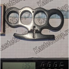 Кастет сталь Крест черный вес 135 грамм ширина 115мм с доставкой